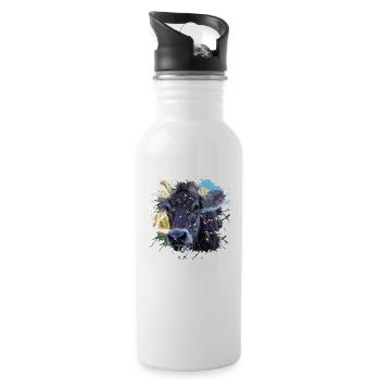 No calves but no cow yet - Water bottle with straw - white - Right