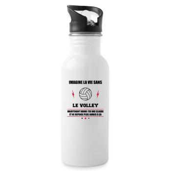 Imagine vie sans volley , volleyball,volley-ball - Gourde avec paille intégrée - blanc - Droite