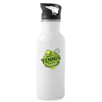 T-shirt cadeau de motivation tennis - Gourde avec paille intégrée - blanc - Droite