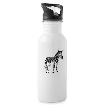 Zebra - Trinkflasche mit integriertem Trinkhalm - Weiß - Rechts