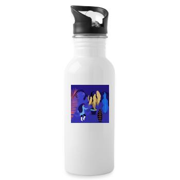 magic plants - Trinkflasche mit integriertem Trinkhalm - Weiß - Rechts