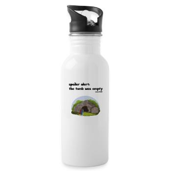 Christian Jesus Bible Empty Tomb Bible verse God - Water bottle with straw - white - Right
