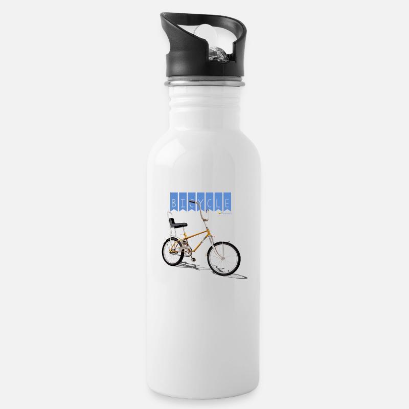 Fahrrad - Trinkflasche mit integriertem Trinkhalm - Weiß