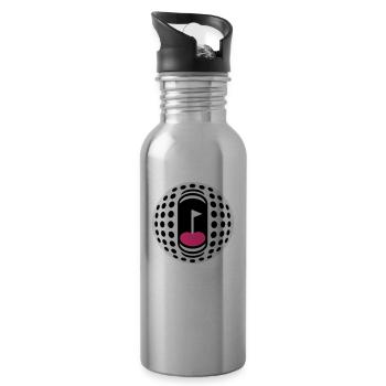 Golf ball addict - Water bottle with straw - silver - Right