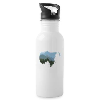 Einsamer Berg - Trinkflasche mit integriertem Trinkhalm - Weiß - Rechts