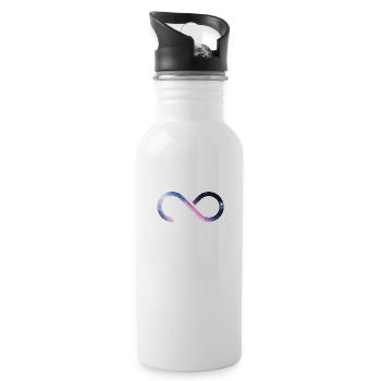 Infinity - Unendlichkeit - Trinkflasche mit integriertem Trinkhalm - Weiß - Rechts