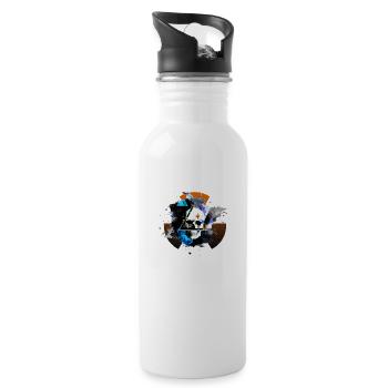 Schädelexpolationsatom - Trinkflasche mit integriertem Trinkhalm - Weiß - Rechts