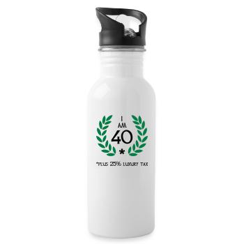 50 - 40 plus tax - Trinkflasche mit integriertem Trinkhalm - Weiß - Rechts