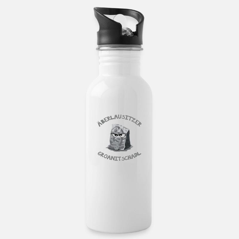 oberlausitz shirt groanitschadl comic - Trinkflasche mit integriertem Trinkhalm - Weiß