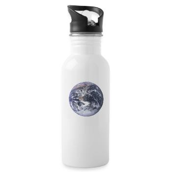 We are the world - Water bottle with straw - white - Right