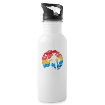 Furchtloser Krieger Kampf Wikinger Mittelalter - Trinkflasche mit integriertem Trinkhalm - Weiß - Rechts