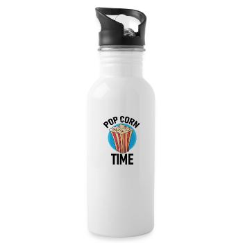 Popcorn Time! - Water bottle with straw - white - Right