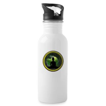 Bring the power of yoga & meditation to the world - Water bottle with straw - white - Right