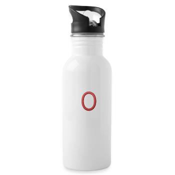 O - Buchstabe - Trinkflasche mit integriertem Trinkhalm - Weiß - Rechts