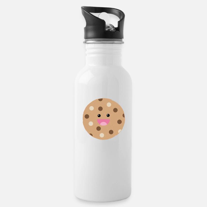 Cookie - Trinkflasche mit integriertem Trinkhalm - Weiß