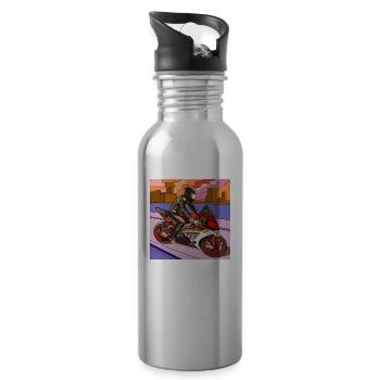 Motorcycle - Water bottle with straw - silver - Right