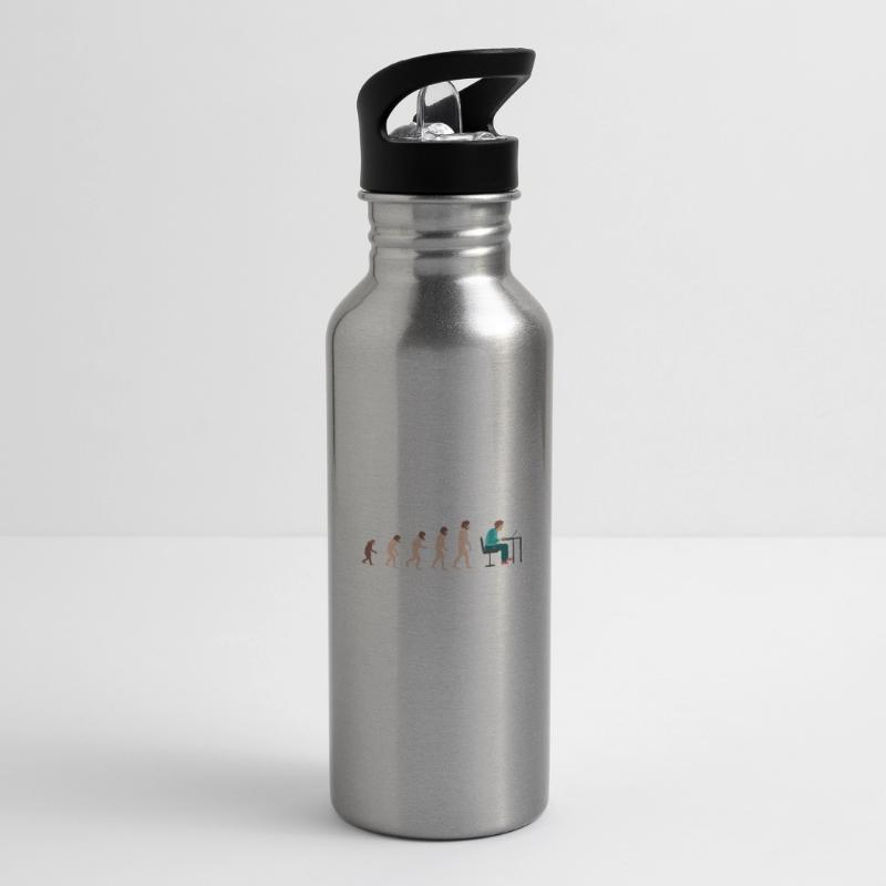 Evolution Developer Programmer Geschenkidee Trinkflasche mit integriertem Trinkhalm