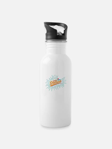Party Let's Dance Dancer Lustige Geschenkidee - Trinkflasche mit integriertem Trinkhalm - Weiß