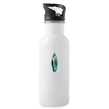 Surfer Surf - Trinkflasche mit integriertem Trinkhalm - Weiß - Rechts