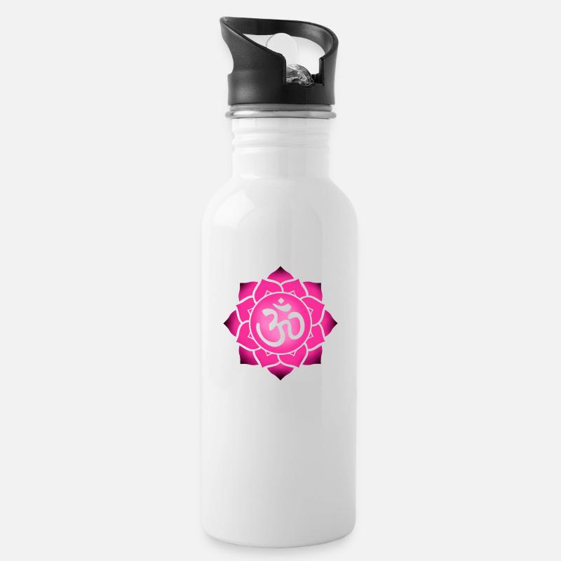 Hindu - Trinkflasche mit integriertem Trinkhalm - Weiß