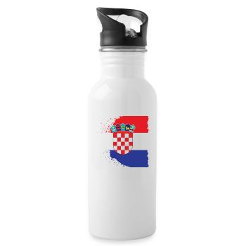 Croatie Croate Hrvatska Croatie Croates Croates Croates - Gourde avec paille intégrée - blanc - Droite