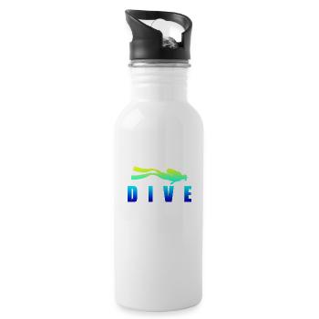 Diving DIVE Scuba Diving Diver Geschenkidee - Trinkflasche mit integriertem Trinkhalm - Weiß - Rechts