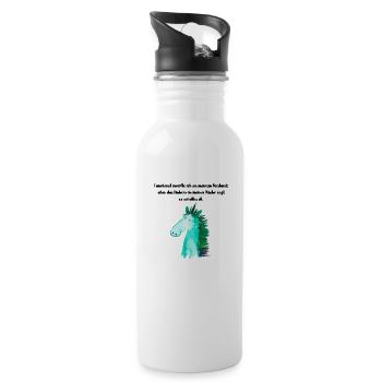 Manchmal zweifle ich an meinem Verstand - Trinkflasche mit integriertem Trinkhalm - Weiß - Rechts