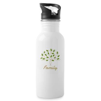 FatMonkey Designs FamilyTree Familie - Trinkflasche mit integriertem Trinkhalm - Weiß - Rechts