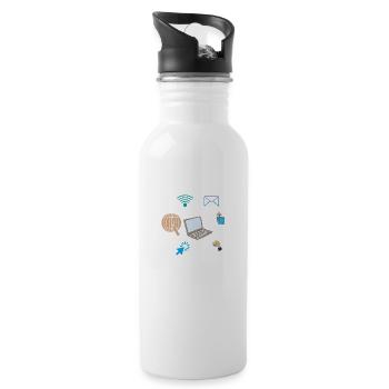 VERBUNDENER COMPUTER - Trinkflasche mit integriertem Trinkhalm - Weiß - Rechts