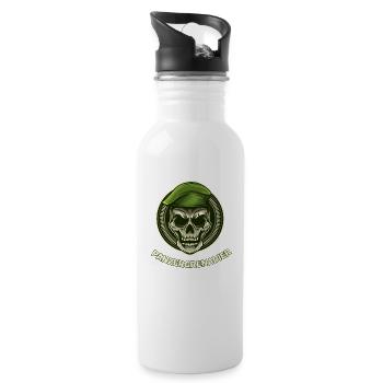 Bundeswehr Soldat Panzergrenadier Grenadier - Trinkflasche mit integriertem Trinkhalm - Weiß - Rechts