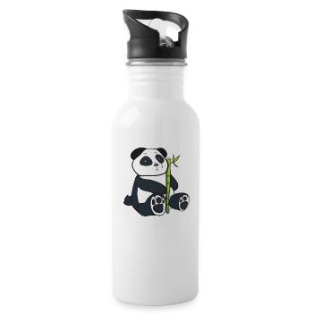 Panda - Water bottle with straw - white - Right