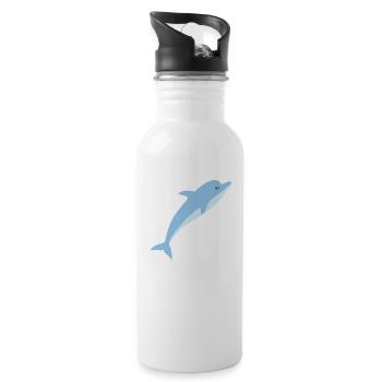 dolphin - Water bottle with straw - white - Right