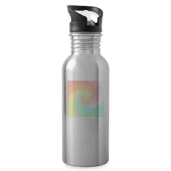 Tie Dye Pastel Swirl Tie Dye - Gourde avec paille intégrée - argent clair - Droite