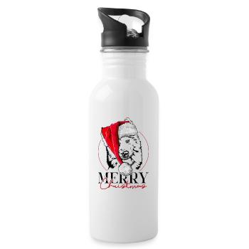 Père Noël Joyeux Noël Chiens Wilsigns - Gourde avec paille intégrée - blanc - Droite