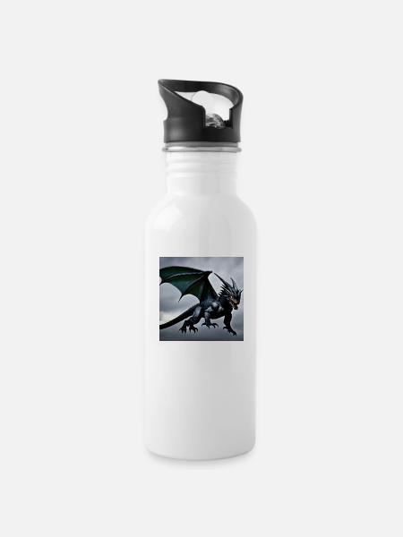 DragonGodzilla - Water bottle with straw - white