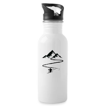Ski ski ski motif pour skieurs - Gourde avec paille intégrée - blanc - Droite
