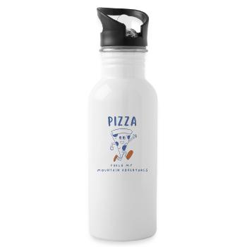 Pizza - Adventure Fuel - Trinkflasche mit integriertem Trinkhalm - Weiß - Rechts