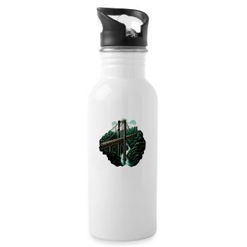 Jungle bridge - Trinkflasche mit integriertem Trinkhalm - Weiß - Rechts