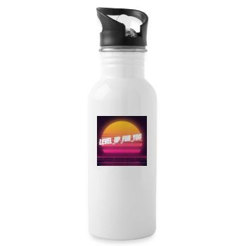 Steigen Sie für Sie auf - Trinkflasche mit integriertem Trinkhalm - Weiß - Rechts