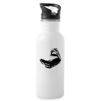weibliche Sprache - Trinkflasche mit integriertem Trinkhalm - Weiß - Rechts