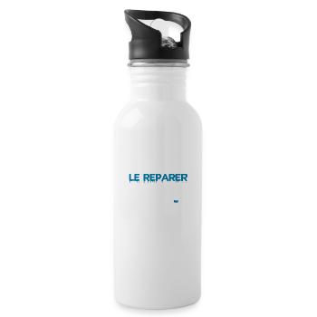 If Dad can't fix it, no one can - Water bottle with straw - white - Right