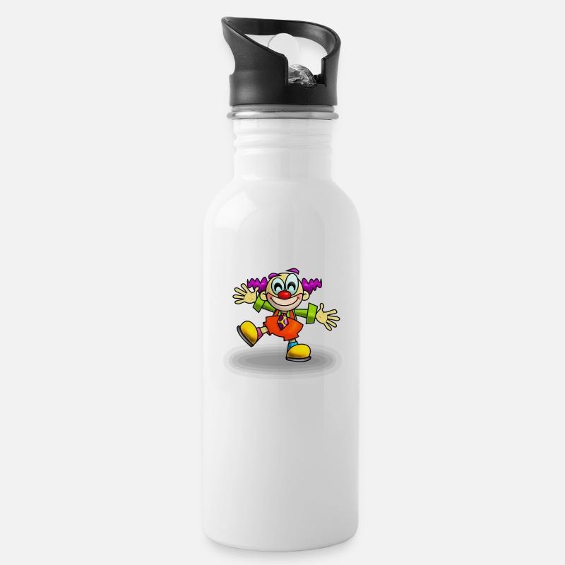 clown - Gourde avec paille intégrée - blanc