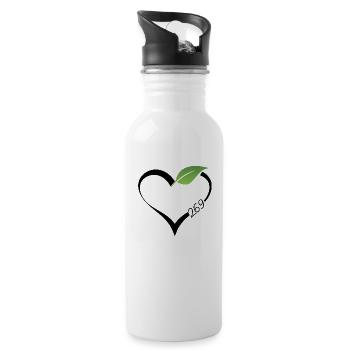 269 vegan vegan vegan cadeau animal végétarien - Gourde avec paille intégrée - blanc - Droite