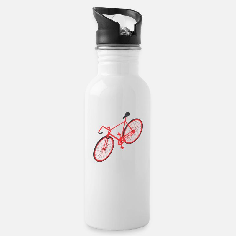 Fahrrad - Trinkflasche mit integriertem Trinkhalm - Weiß