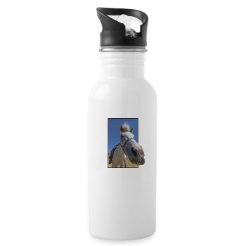 Visage de cheval drôle - Gourde avec paille intégrée - blanc - Droite