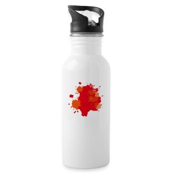 Splashes of orange - Water bottle with straw - white - Right