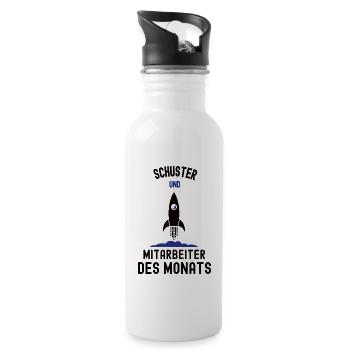 Mitarbeiter des Monats Schuster Bester Schuhmacher - Trinkflasche mit integriertem Trinkhalm - Weiß - Rechts
