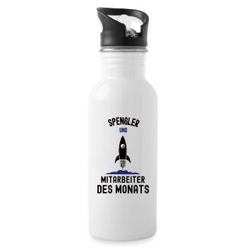 Mitarbeiter des Monats Spengler Bester Mann - Trinkflasche mit integriertem Trinkhalm - Weiß - Rechts