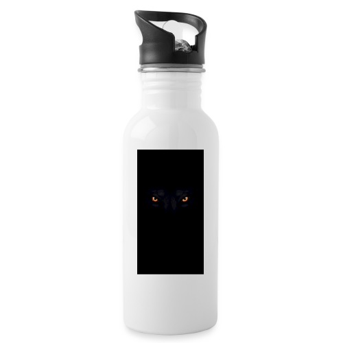 black-wolf-eyes - Trinkflasche mit integriertem Trinkhalm