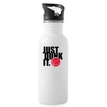 JUST DUNK IT - Water bottle with straw - white - Right